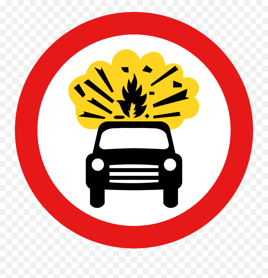 Road Signs Car Explosion Kaboom Clip Art At Clkercom - Vehicles Carrying Explosives Sign Emoji,Highway Clipart