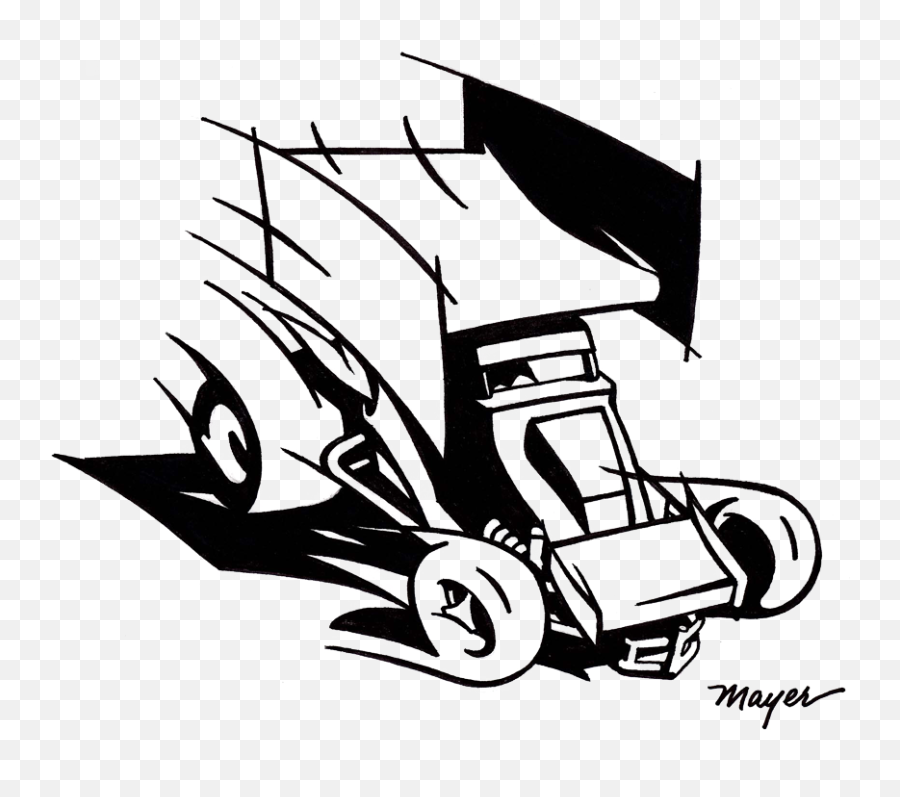 Cartoon Sprint Car Clipart - Full Size C 1730813 Png Transparent Sprint Car Clip Art Emoji,Cars Clipart Black And White