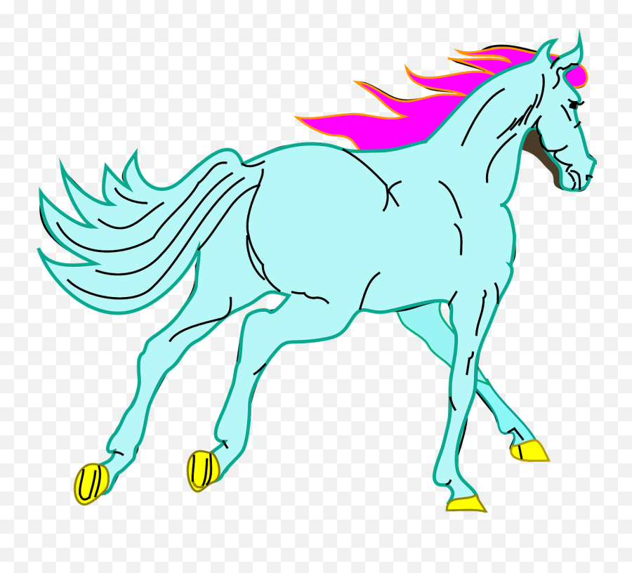 Horse Fantasy Pink Mane Running Png Image - Horse Clipart Running Png Horse Emoji,Running Horse Clipart
