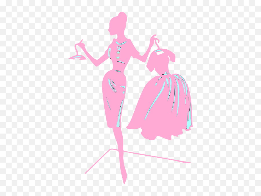 Pink Dress Silhouette Clip Art At Clkercom - Vector Clip Emoji,Toasting Clipart