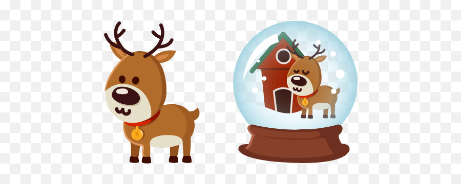 Christmas Deer And Snow Globe Cursor U2013 Custom Cursor Browser Emoji,Snow Globes Clipart