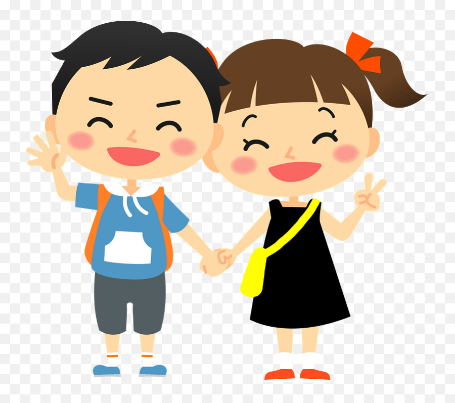 Boy And Girl Are Holding Hands Clipart Free Download - Clip Art Kid Boy And Girl Emoji,Holding Hands Clipart