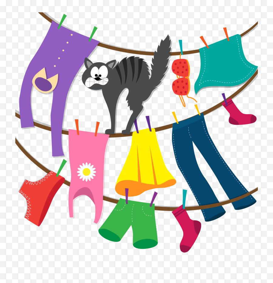Windy Clipart Windy Clothes Picture - Cloth Line On A Windy Day Emoji,Windy Clipart