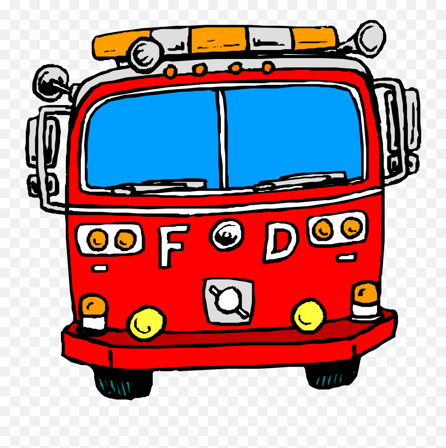 Firetruck Png - Transparent Goofy Firetruck Fire Truck Fire Truck Cartoon Front Emoji,Truck Clipart