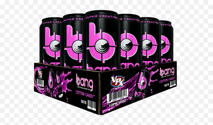 Vpx Bang Rtd Cotton Candy 16oz 12 Cans - Bang 12 Pack Emoji,Bang Energy Logo