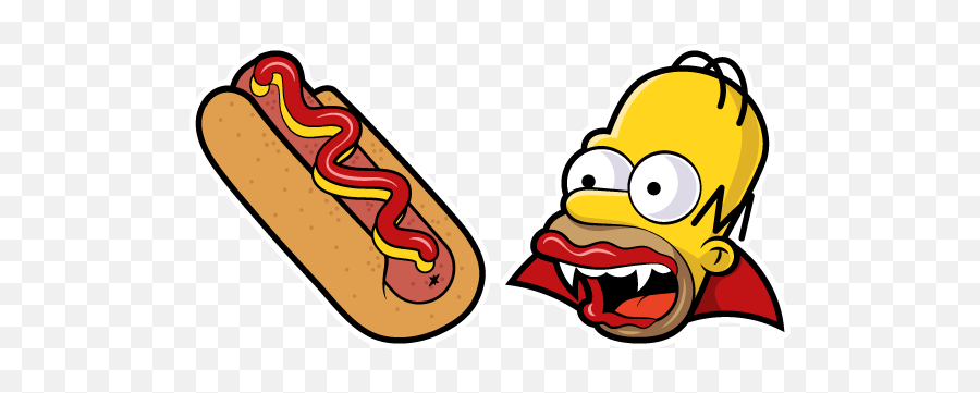 The Simpsons Homer Vampire And Hot Dog - Homero Simpson Hot Dog Emoji,Hot Dogs Logos