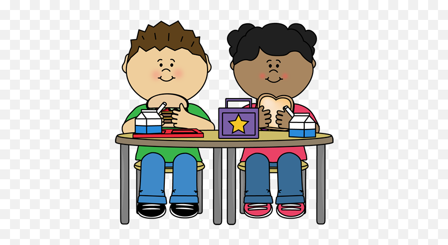 Kids Eating School Lunch Clip Art - Kids Eating Lunch Clipart Emoji,Eating Clipart