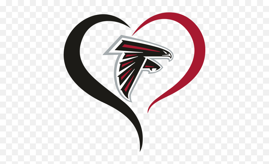 Atlanta Falcons Logo Svg Atlanta Falcons Heart Nfl Svg Cut Emoji,Dallas Cowboys Clipart Black And White