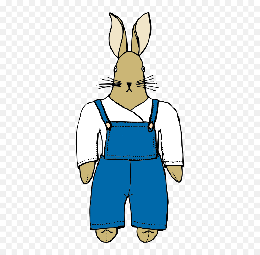 Free Clipart Bunny In Overalls Front View Johnnyautomatic Emoji,Distressed Clipart
