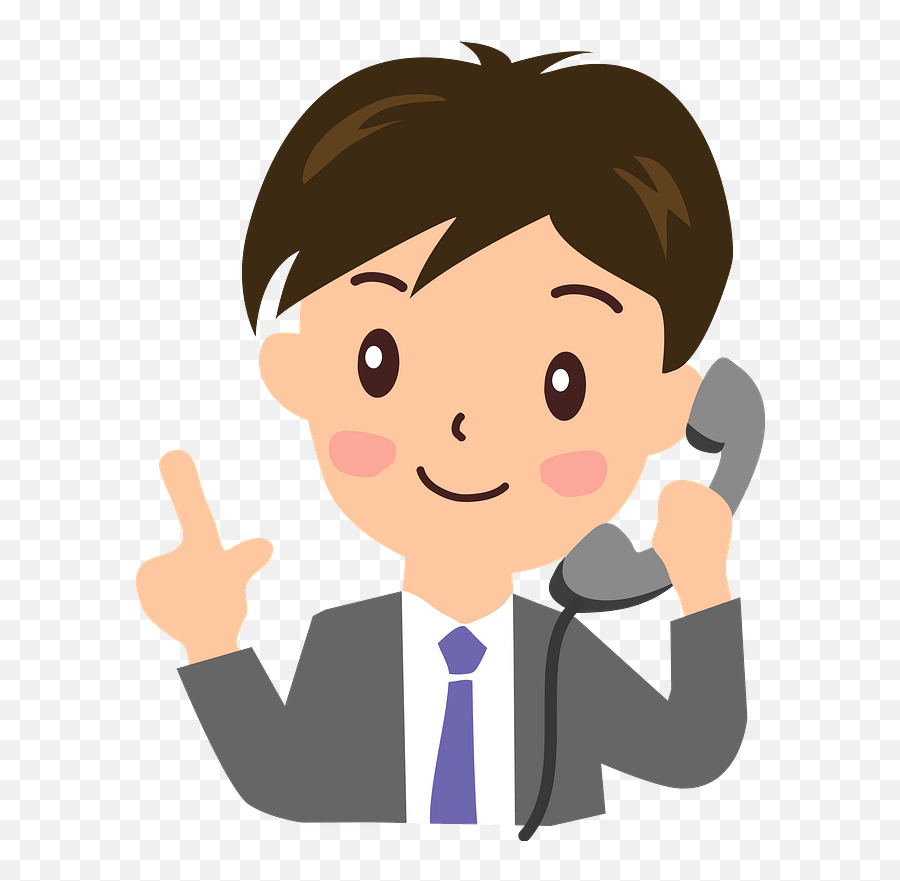 Businessman Is Talking On The Phone Clipart Free Download - Talking To Phone Clipart Emoji,Phone Clipart