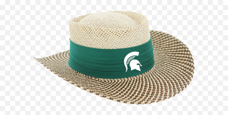 Ahead Michigan State Gambler Straw Hat Green Helmet Emoji,Straw Hat Png
