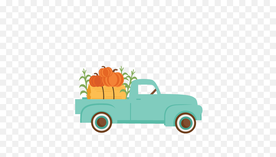 Pin On Fall Decorating - Truck With Pumpkins Clipart Emoji,Truck Clipart