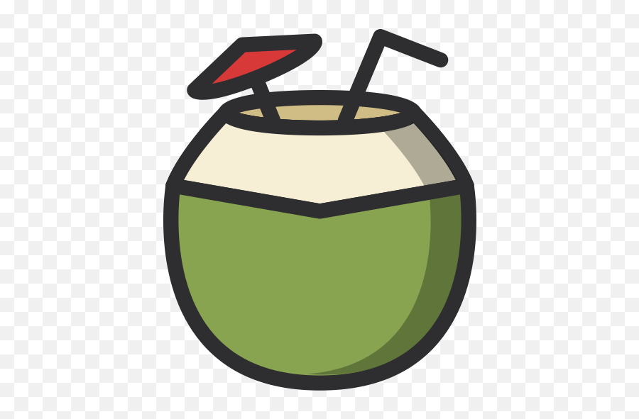 Cocktail Coconut Drinking Food Fruit Juice Icon - Free Download Transparent Background Coconut Icon Emoji,Coconut Png