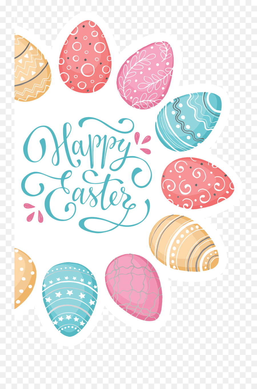 Circle Of Easter Eggs Easter Card - Easter Greeting Emoji,Rosh Hashanah Clipart