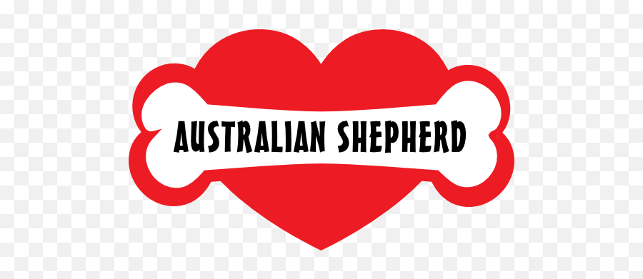 I Love My Dog With Australian Shepherd Bone And Heart Sticker - London Underground Emoji,Australian Shepherd Clipart