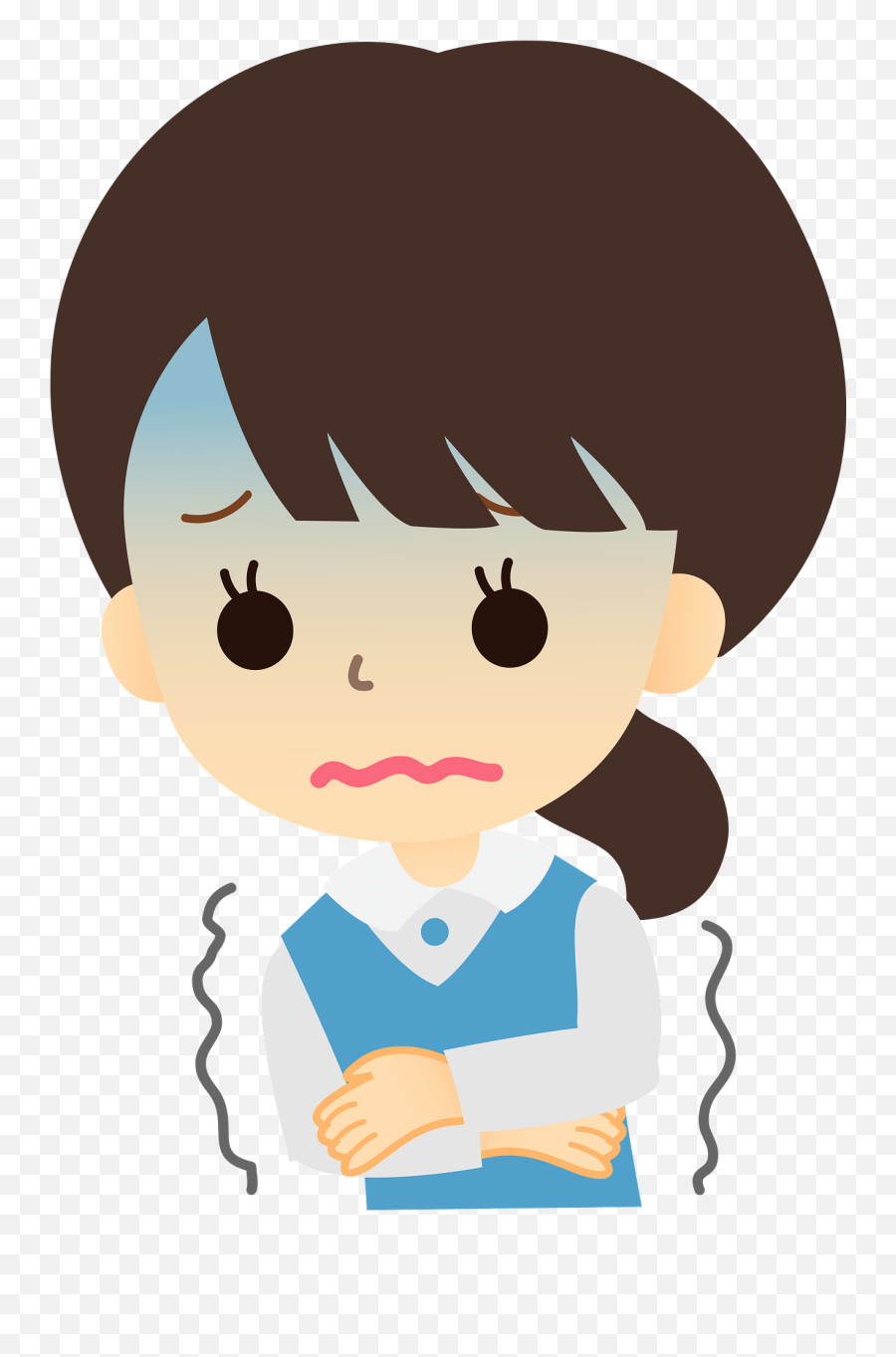 Little Girl Is Sick With Chills And A Cold Clipart Free Emoji,Chill Clipart