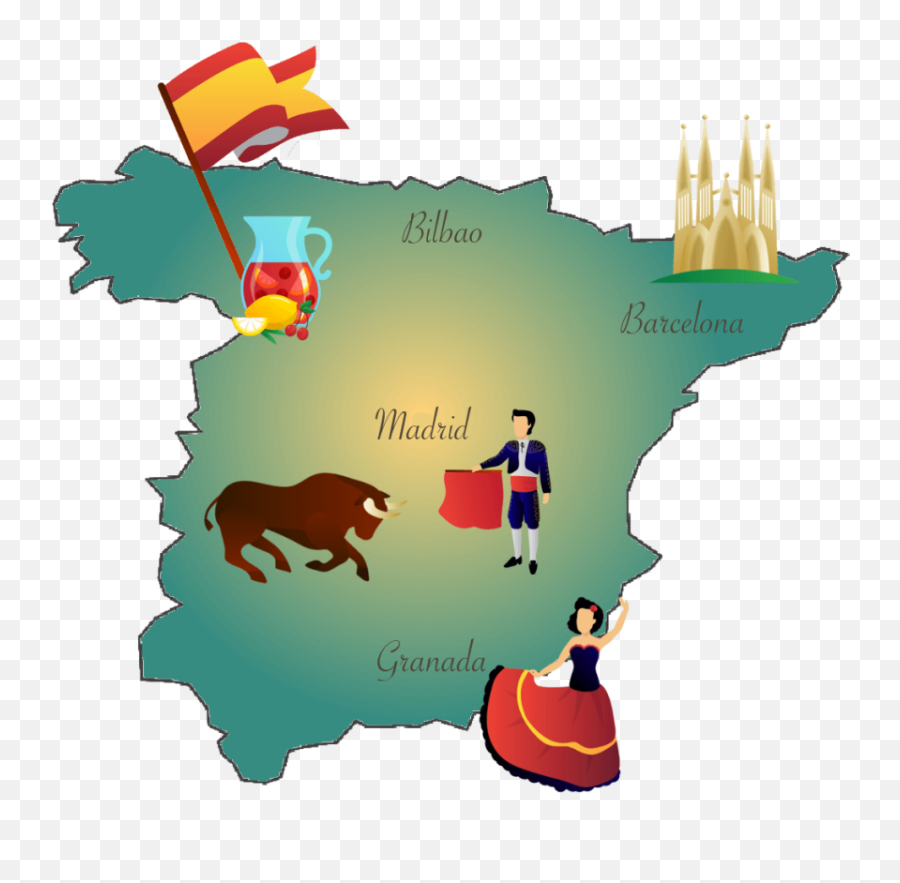 Spain Clipart Spanish Grammar - Cartoon Spain Clip Art Emoji,Spanish Clipart