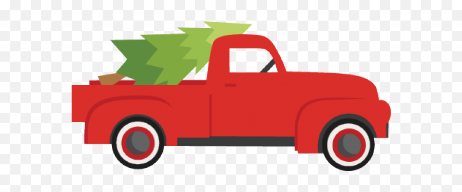 Truck With Tree Clipart - Png Download Full Size Clipart Red Truck Clip Art Emoji,Pickup Truck Clipart