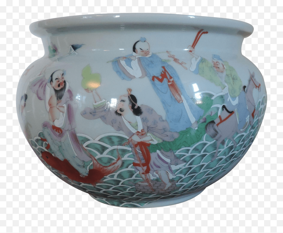 Porcelain Fish Bowl - Chinese Ceramics Transparent Cartoon Chinese Ceramic Vase Bowl Emoji,Fish Bowl Clipart