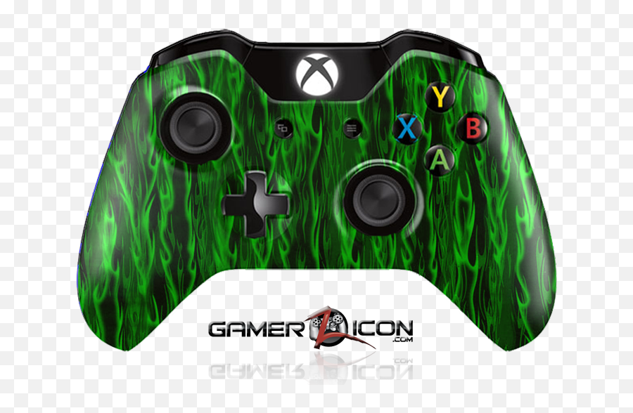 Xbox One Green Flames Controller U2013 Gamerziconcom U2013 Your - Xbox One Black Controller Emoji,Green Flames Png