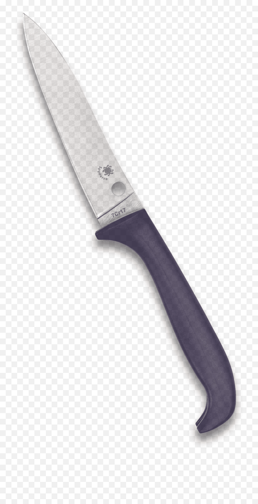 Spyderco Counter Puppy Kitchen Knife With Purple Handle - Plain Edge K20ppr Emoji,Kitchen Knife Png