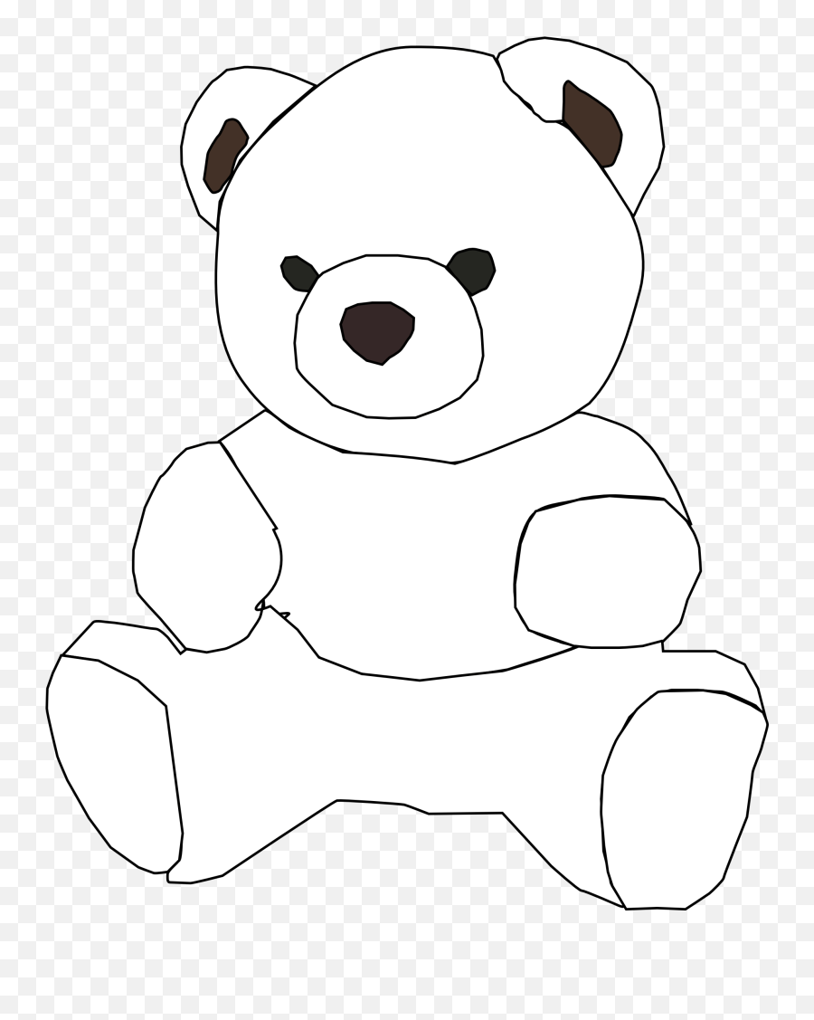 Cute Teddy Bear Drawing Outline - Novocomtop Emoji,Bear Clipart Silhouette