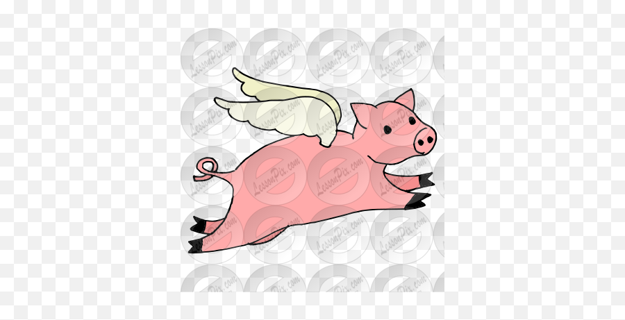 When Pigs Fly Picture For Classroom Therapy Use - Great Domestic Pig Emoji,Fly Clipart