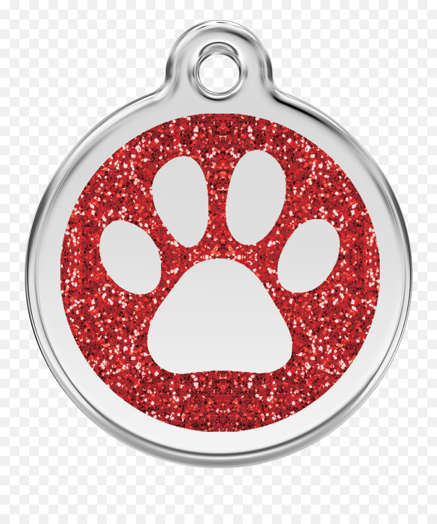 Red Dingo New Zealand Glitter Enamel Tag Paw Prints Red Emoji,Dog Paw Print Transparent Background