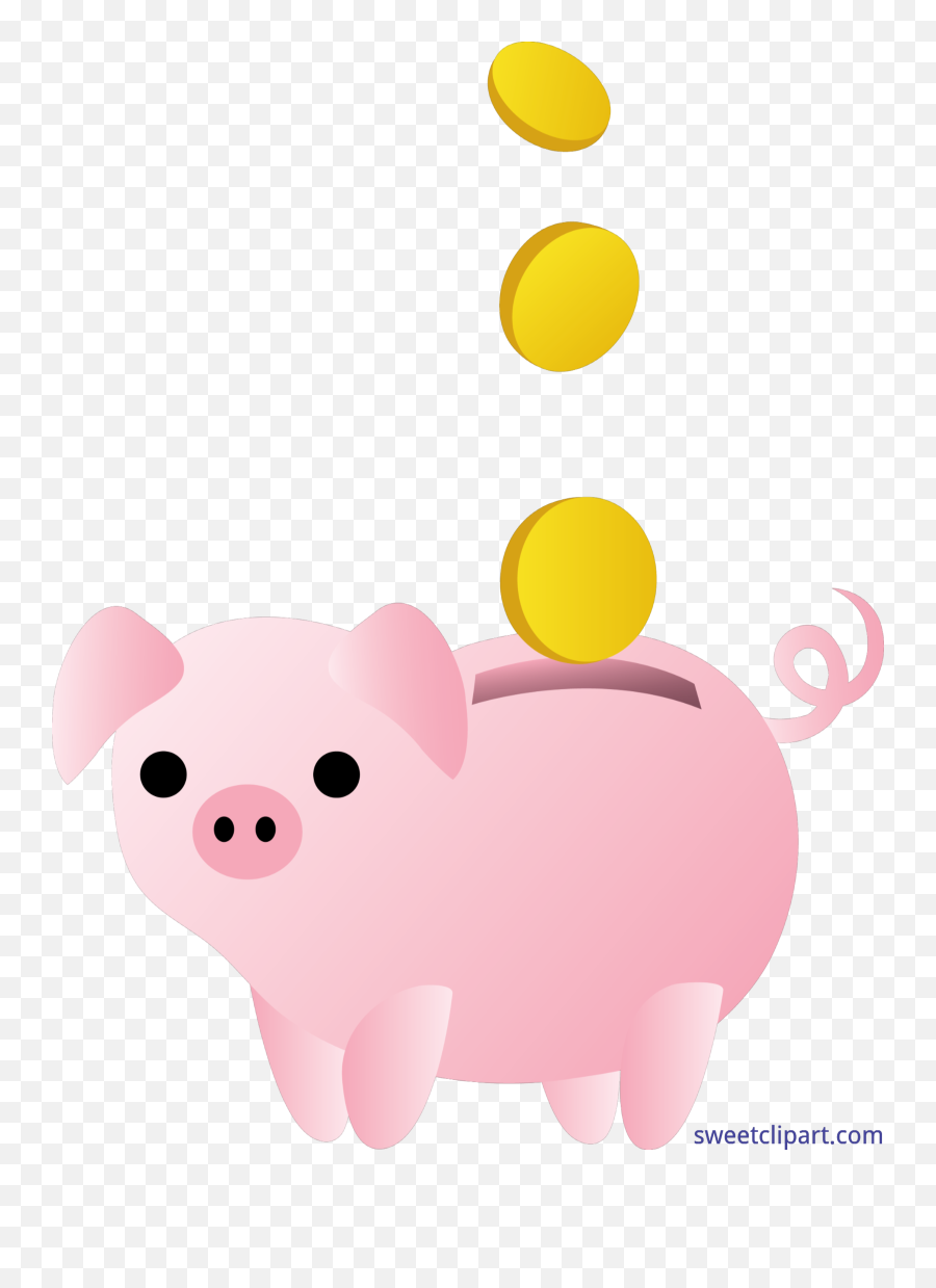 Piggy Bank With Coins Free Clip Art - Animal Figure Emoji,Bank Clipart