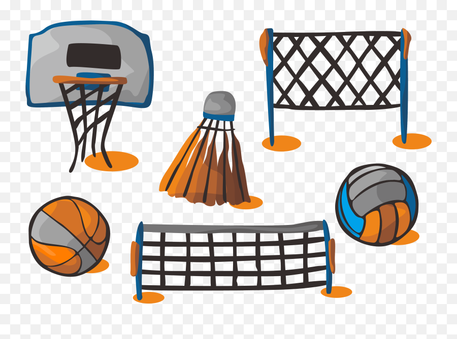 Ball Badminton Clip Art - Basketball Volleyball Banner Png Emoji,Badminton Clipart