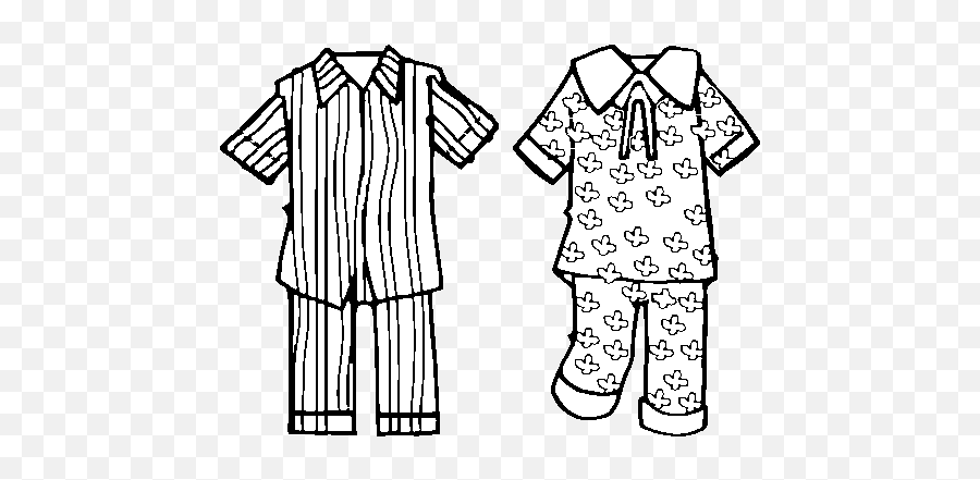 Pajamas Coloring Page - Pyjamas Clipart Black And White Emoji,Pajamas Clipart