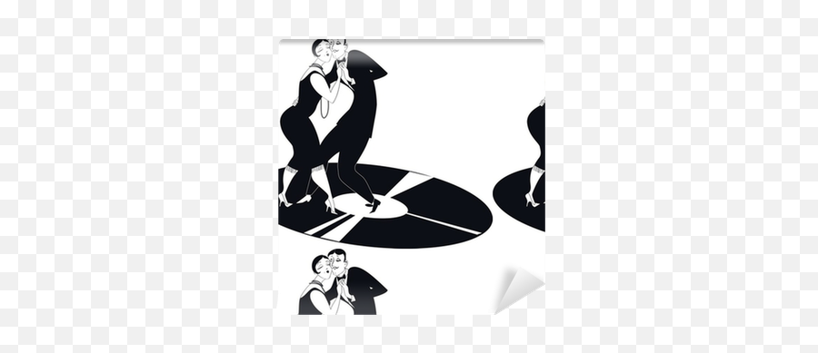Couple Dancing Tango On A Vinyl Record Clipart Wallpaper Emoji,Recording Clipart