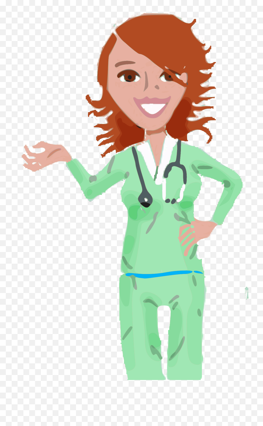 Clipart Of A Female Doctor In A Green Suit - Clipart Medical Assistant Png Emoji,Suit Clipart