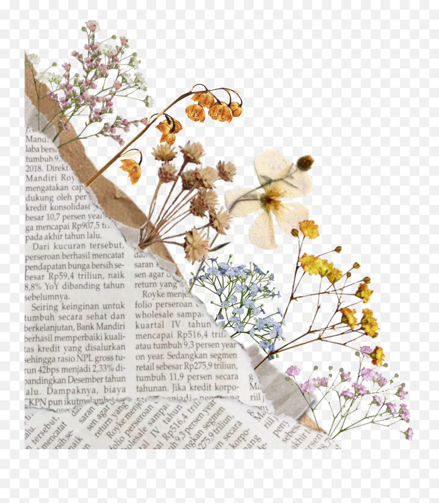 Aestheticvintage Paper Corner Aestheticflowers Vintage - Paper Sticker Picsart Emoji,Paper Texture Png
