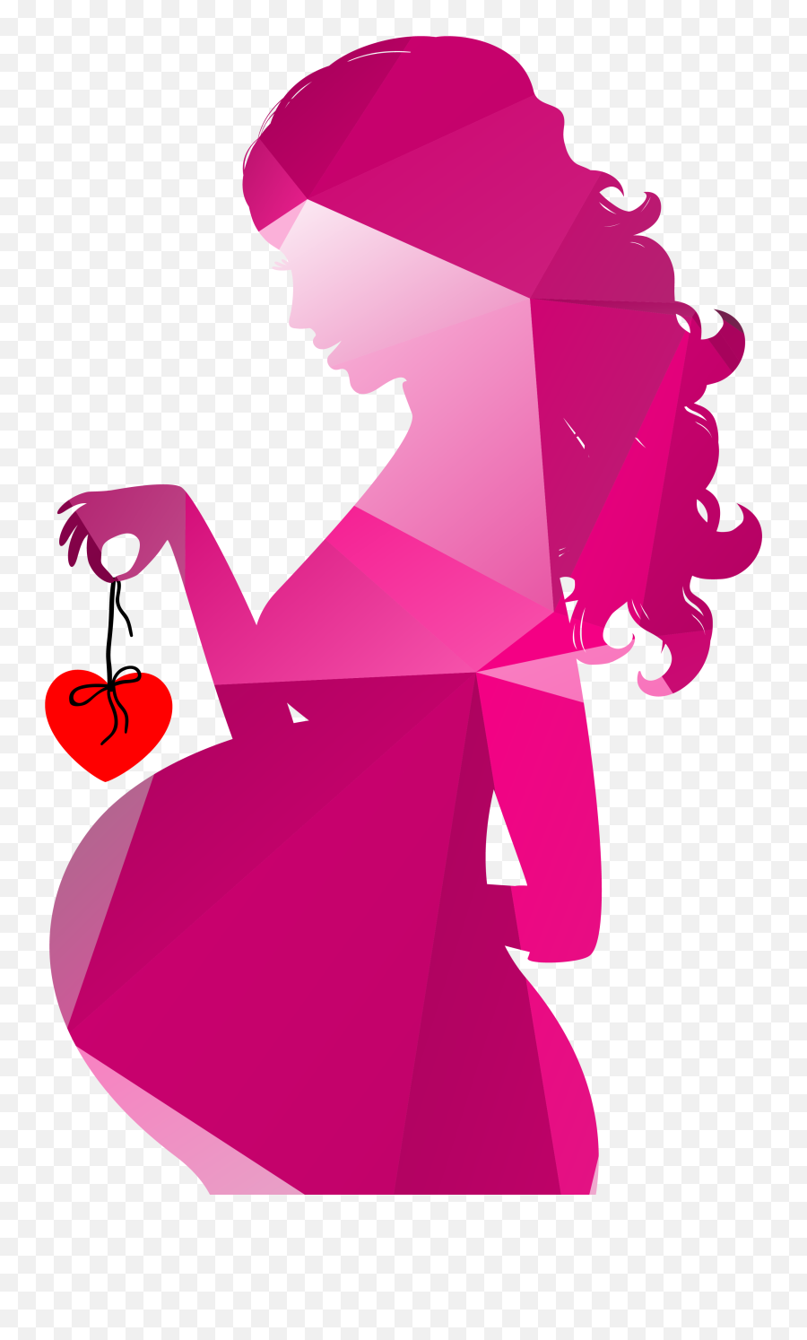 Silhouette Clip Art Colorful Geometric - Pregnant Woman Silhouette Free Emoji,Pregnant Woman Clipart