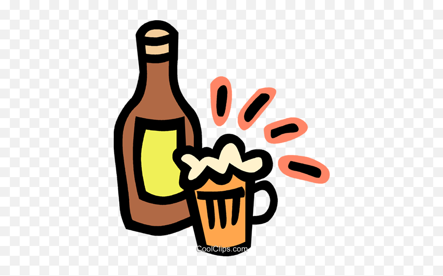 Beer Bottle And Mug Of Beer Royalty Free Vector Clip Art - Beer Copyright Free Clip Art Emoji,Beer Mug Clipart