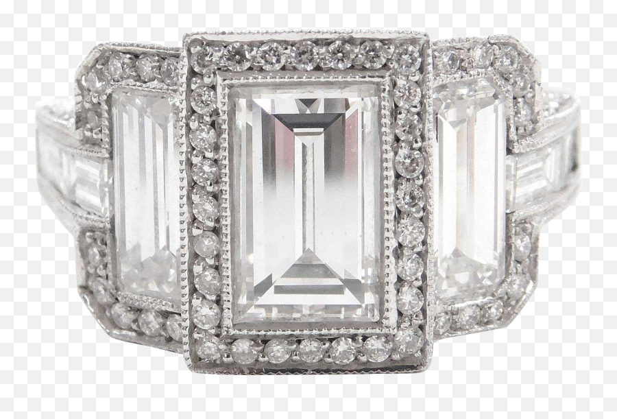 Baguette Png - Fancy Custom Engagement Ring Diamond Solid Emoji,Engagement Ring Clipart