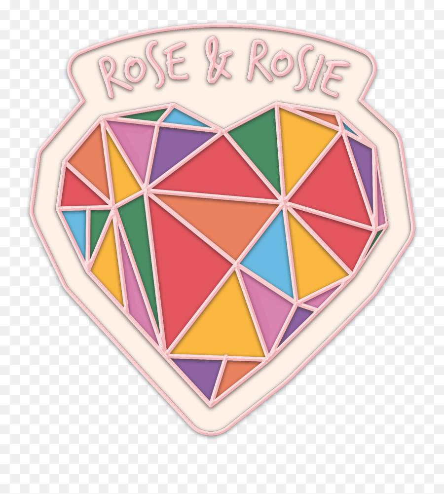 Geometric Rainbow Heart Enamel Pin - Rose And Rosie Heart Emoji,Rainbow Heart Png