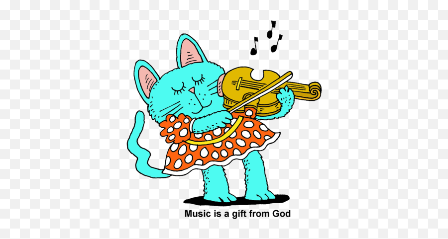 Download Hd Violin Clipart Cat - Cat Playing The Violin Cat Playing Violin Cartoon Emoji,Violin Clipart