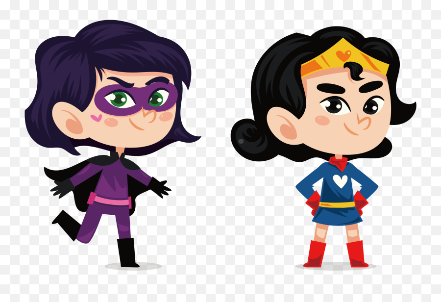 Diana Prince Superhero Cartoon - Sdgs Kids Avengers Emoji,Kid Superhero Clipart