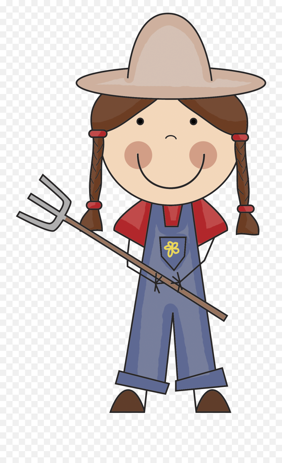 Farmer Clipart Kid Farmer Kid - Girl Farmer Clipart Emoji,Farmer Clipart