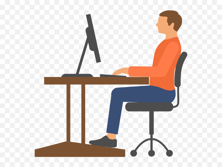 Correcting Desk Posture Video Tutorial Dr Chris - Good Emoji,Person On Computer Clipart