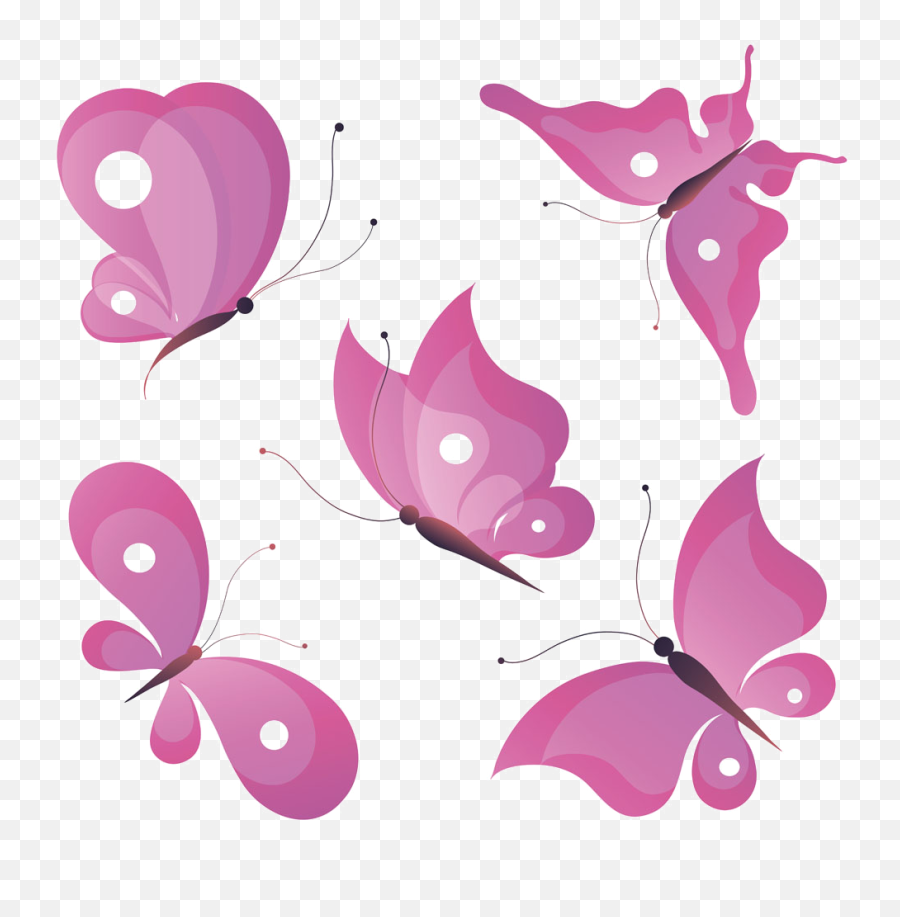 Butterfly Silhouette Clip Art - Pink Butterfly Png Download Emoji,Pink Butterfly Png
