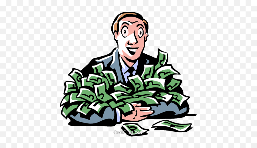 Man With Loads Of Money Royalty Free Vector Clip Art Emoji,Money Stacks Clipart
