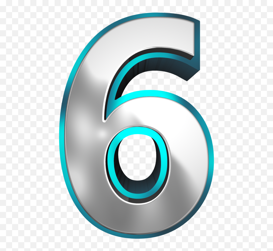 Blue Number Six Png Clipart Image - Number Image Of 6 Emoji,Number Clipart