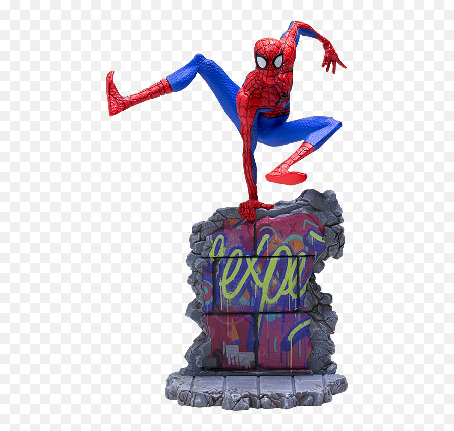 Marvel Spider - Man Peter B Parker Statue By Iron Studios Spider Man Statue Png Emoji,Spider Gwen Logo