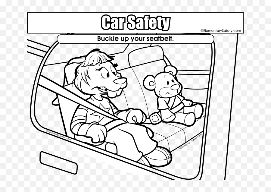 Seat Belt Safety Coloring Pages - Seat Belt Safety Coloring Pages Emoji,Seat Belt Clipart