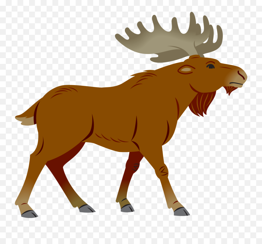 Moose Clipart Simple Cartoon - Moose Clipart Png Emoji,Moose Clipart
