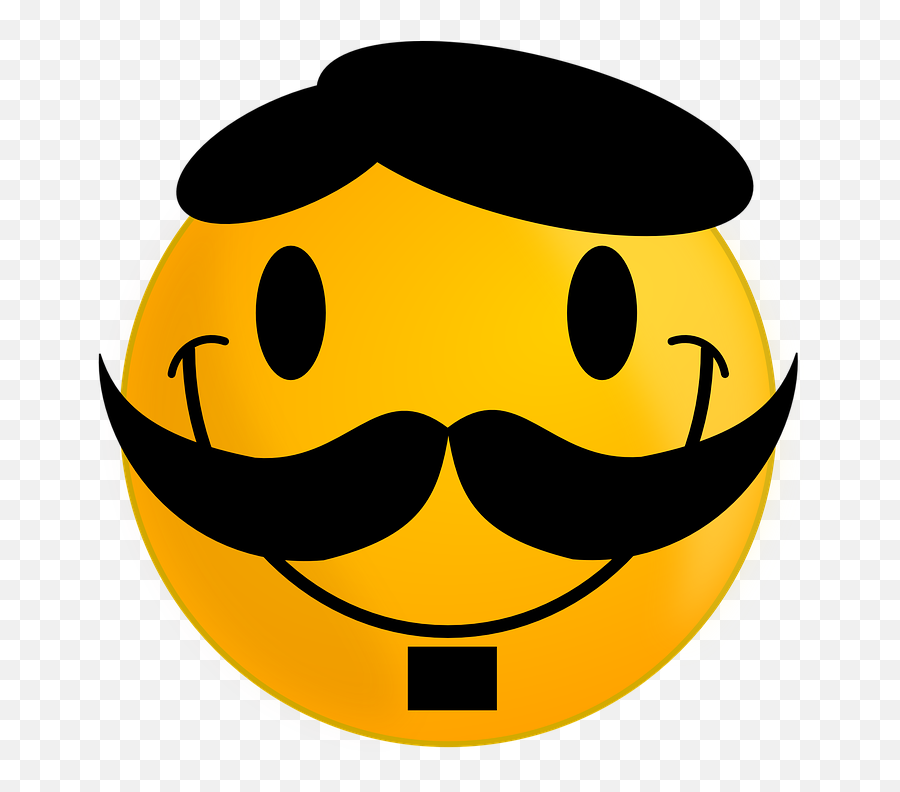 Smiley Moustache Happy - Free Vector Graphic On Pixabay Emoji,Smily Face Png