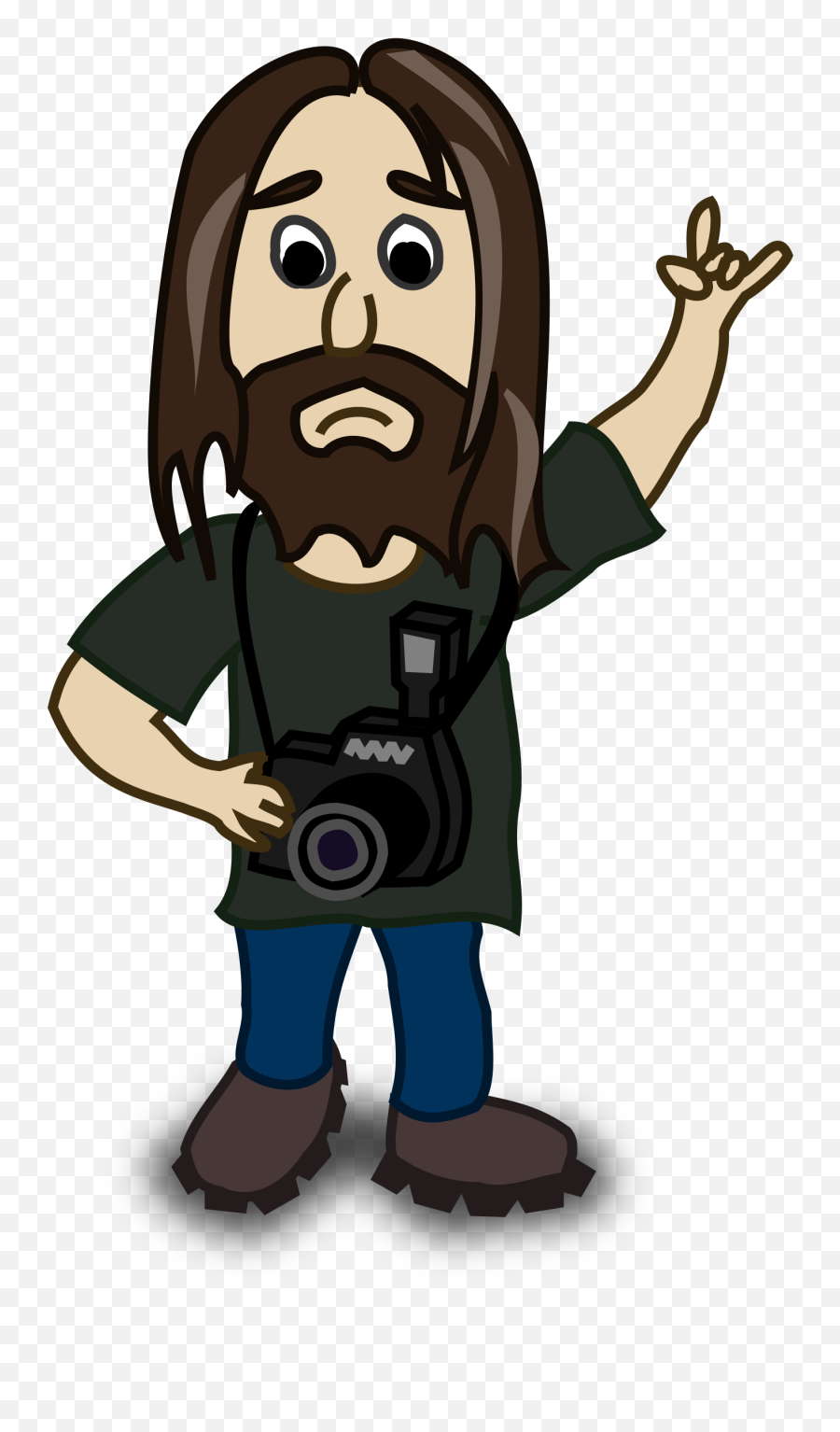 Photographer Funny People - Man Long Hair Clipart Emoji,Funny Png